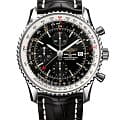 Breitling Breitling Navitimer Chronograph GMT 46 A24322121B1P1  A24322121B1P1 механические мужские часы черный циферблат, браслет кожаный — вид спереди