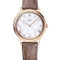 Omega Omega De Ville Prestige 434.53.30.60.55.001 Prestige 43453306055001 кварцевые женские часы перламутровый циферблат, браслет кожаный — вид спереди