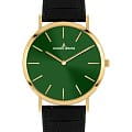 Jacques Lemans Jacques Lemans Nizza 1-2172G  1-2172G кварцевые мужские часы зеленый циферблат, браслет кожаный — вид спереди