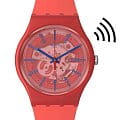 Swatch Swatch New Gent Biosourced Swatch Pay! SO29R107-5300  SO29R107-5300 кварцевые женские часы прозрачный циферблат, браслет биоматериал — вид спереди