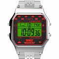 Timex Timex T80 Space Invaders TW2V30000  TW2V30000 кварцевые мужские часы  циферблат, браслет нержавеющая сталь — вид спереди