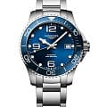 Longines Longines HydroConquest L3.780.4.96.6  L37804966 механические женские часы синий циферблат, браслет нержавеющая сталь — вид спереди