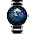 Rado Rado Centrix Automatic Open Heart R30012202  R30012202 механические мужские часы синий циферблат, браслет сталь + высокотехнологичная керамика — вид спереди
