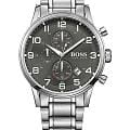 Hugo Boss Hugo Boss Aeroliner HB1513181  HB1513181 кварцевые мужские часы  черный циферблат, браслет нержавеющая сталь — вид спереди