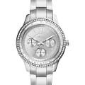 Fossil Fossil Stella  ES5108  ES5108 кварцевые женские часы серебристый циферблат, браслет сталь с ip покрытием — вид спереди