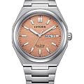 Citizen Citizen Eco-Drive AW0130-85Z  AW0130-85Z кварцевые мужские часы  оранжевый циферблат, браслет титановый — вид спереди