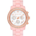 Michael Kors Michael Kors Runway MK7424  MK7424 кварцевые женские часы белый циферблат, браслет пластик — вид спереди