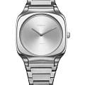 D1 Milano D1 Milano Square Grey Frame SQBJ10  SQBJ10 кварцевые мужские часы  серебристый циферблат, браслет нержавеющая сталь — вид спереди