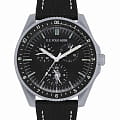 U.S. Polo Assn. U.S. Polo Assn. Crossing USPA1053-03  USPA1053-03 кварцевые мужские часы черный циферблат, браслет силикон + текстиль — вид спереди