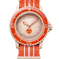 Swatch Swatch x Blancpain Arctic Ocean SO35N100  SO35N100  механические мужские часы бежевый циферблат, браслет нейлон — вид спереди