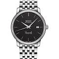 Mido Mido Baroncelli M027.407.11.050.00  M0274071105000 механические женские часы черный циферблат, браслет нержавеющая сталь — вид спереди