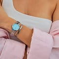 Daniel Wellington Daniel Wellington Iconic Link DW00100540 кварцевые женские часы часы, крупный план синий циферблат