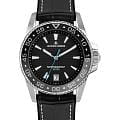 Jacques Lemans Jacques Lemans Liverpool Diver 1-2205A  1-2205A кварцевые мужские часы черный циферблат, браслет кожа + силикон — вид спереди