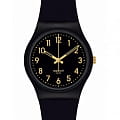 Swatch Swatch Gent Biosourced Standard SO28B113  SO28B113 кварцевые женские часы черный циферблат, браслет биоматериал — вид спереди