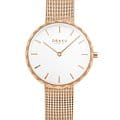 Obaku Obaku Mesh V252LXVIMV  V252LXVIMV кварцевые женские часы белый циферблат, браслет сталь с ip покрытием — вид спереди
