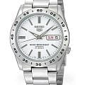 Seiko Seiko Seiko 5 SNKD97J1  SNKD97J1 механические мужские часы  белый циферблат, браслет нержавеющая сталь — вид спереди