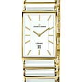 Jacques Lemans Jacques Lemans 1-1593F  1-1593F кварцевые мужские часы белый циферблат, браслет сталь + ip + керамика — вид спереди