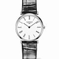Longines Longines La Grande Classique L4.512.4.11.2  L45124112 кварцевые женские часы белый циферблат, браслет кожаный — вид спереди