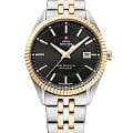 Swiss Military by Chrono Swiss Military by Chrono Сверхточные SM34065.04  SM34065.04 кварцевые мужские часы  черный циферблат, браслет сталь c pvd покрытием — вид спереди