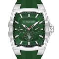 U.S. Polo Assn. U.S. Polo Assn. Crossing USPA1093-02  USPA1093-02 кварцевые мужские часы зеленый циферблат, браслет силикон — вид спереди