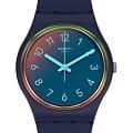 Swatch Swatch Gent Biosourced Standard SO28N110  SO28N110 кварцевые мужские часы синий циферблат, браслет биоматериал — вид спереди