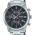 Casio Casio Collection MTP-E510D-1A1VDF (MTP-E510D-1A1)  MTP-E510D-1A1 кварцевые мужские часы черный циферблат, браслет нержавеющая сталь — вид спереди