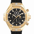 Philipp Plein Philipp Plein Plein Chrono Royal PWLFA0325  PWLFA0325 кварцевые мужские часы черный циферблат, браслет силикон — вид спереди
