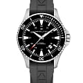 Hamilton Hamilton Khaki Navy Scuba H82335331  H82335331 механические мужские часы черный циферблат, браслет каучук — вид спереди