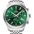 Swiss Military by Chrono Swiss Military by Chrono Sports Chronograph SM34107.04  SM34107.04 кварцевые мужские часы  зеленый циферблат, браслет нержавеющая сталь — вид спереди