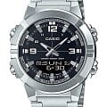 Casio Casio Collection AMW-870D-1AVDF (AMW-870D-1A)  AMW-870D-1A кварцевые мужские часы черный циферблат, браслет нержавеющая сталь — вид спереди