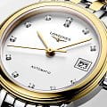 Longines Longines Flagship L4.274.3.27.7 механические женские часы часы крупный план белый циферблата