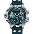Hamilton Hamilton Khaki Aviation X-Wind Auto Chrono H77906940  H77906940 механические мужские часы синий циферблат, браслет кожаный — вид спереди