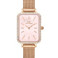 Daniel Wellington Daniel Wellington Quadro DW00100669  DW00100669 кварцевые женские часы розовый циферблат, браслет нержавеющая сталь с pvd-покрытием — вид спереди