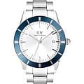 Daniel Wellington Daniel Wellington Iconic Paradigma Link Blue Bezel Silver DW00100818  DW00100818 кварцевые мужские часы  белый циферблат, браслет нержавеющая сталь — вид спереди