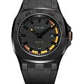 D1 Milano D1 Milano Delta 001 DTRJ03  DTRJ03 кварцевые мужские часы  черный циферблат, браслет каучук — вид спереди