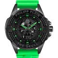 Philipp Plein Philipp Plein The Skull PWAAA2524  PWAAA2524 кварцевые мужские часы черный циферблат, браслет силикон — вид спереди
