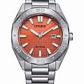 Citizen Citizen Eco-Drive BM7630-80Z  BM7630-80Z кварцевые мужские часы  оранжевый циферблат, браслет нержавеющая сталь — вид спереди