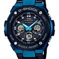 Casio Casio G-Shock GST-W300G-1A2 GST G-Steel GST-W300G-1A2 электронные мужские часы черный циферблат, браслет каучук — вид спереди