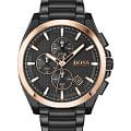 Hugo Boss Hugo Boss Grandmaster Sport Lux HB 1513885  HB1513885 кварцевые мужские часы черный циферблат, браслет нержавеющая сталь с ip-покрытием — вид спереди