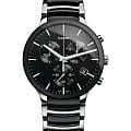 Rado Rado Centrix Chronograph R30130152  R30130152 кварцевые мужские часы черный циферблат, браслет сталь + керамические вставки — вид спереди