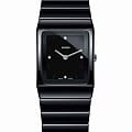 Rado Rado Ceramica Diamonds R21702702  R21702702 кварцевые женские часы черный циферблат, браслет высокотехнологичная керамика — вид спереди