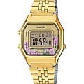 Casio Casio Vintage LA680WGA-4C  LA680WGA-4C кварцевые женские часы  циферблат, браслет сталь с ip покрытием — вид спереди