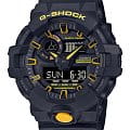 Casio Casio G-Shock GA-700CY-1ADR (GA-700CY-1A) GA-700 GA-700CY-1A электронные мужские часы черный циферблат, браслет пластик — вид спереди