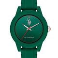 U.S. Polo Assn. U.S. Polo Assn. Yard USPA2007-08  USPA2007-08 кварцевые женские часы зеленый циферблат, браслет силикон — вид спереди