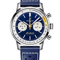 Breitling Breitling Top Time B01 Gino Bartali AB01767A1C1X1  AB01767A1C1X1 механические мужские часы  синий циферблат, браслет кожаный — вид спереди