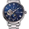 Orient Orient Star RE-AY0103L0 (RE-AY0103L00B)  RE-AY0103L00B механические мужские часы синий циферблат, браслет нержавеющая сталь — вид спереди