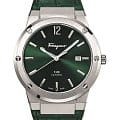 Salvatore Ferragamo Salvatore Ferragamo SFDT00119  SFDT00119 кварцевые мужские часы  зеленый циферблат, браслет кожаный — вид спереди