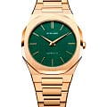 D1 Milano D1 Milano Ultra Thin UTBL18  UTBL18 кварцевые женские часы зеленый циферблат, браслет нержавеющая сталь с pvd-покрытием — вид спереди