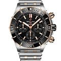 Breitling Breitling Super Chronomat B01 44 UB0136251B1U1  UB0136251B1U1 механические мужские часы черный циферблат, браслет нержавеющая сталь + золото 18к — вид спереди
