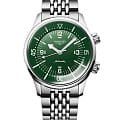 Longines Longines Legend Diver L3.764.4.06.6  L37644066 механические мужские часы зеленый циферблат, браслет нержавеющая сталь — вид спереди